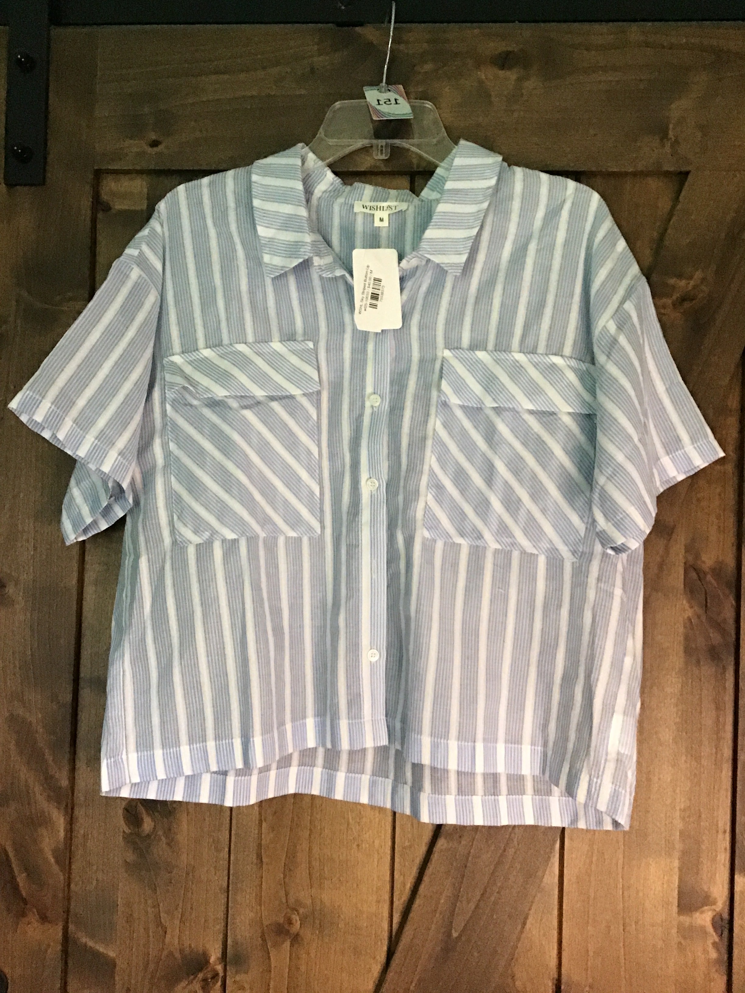 WSHL Sky Striped Button-Up