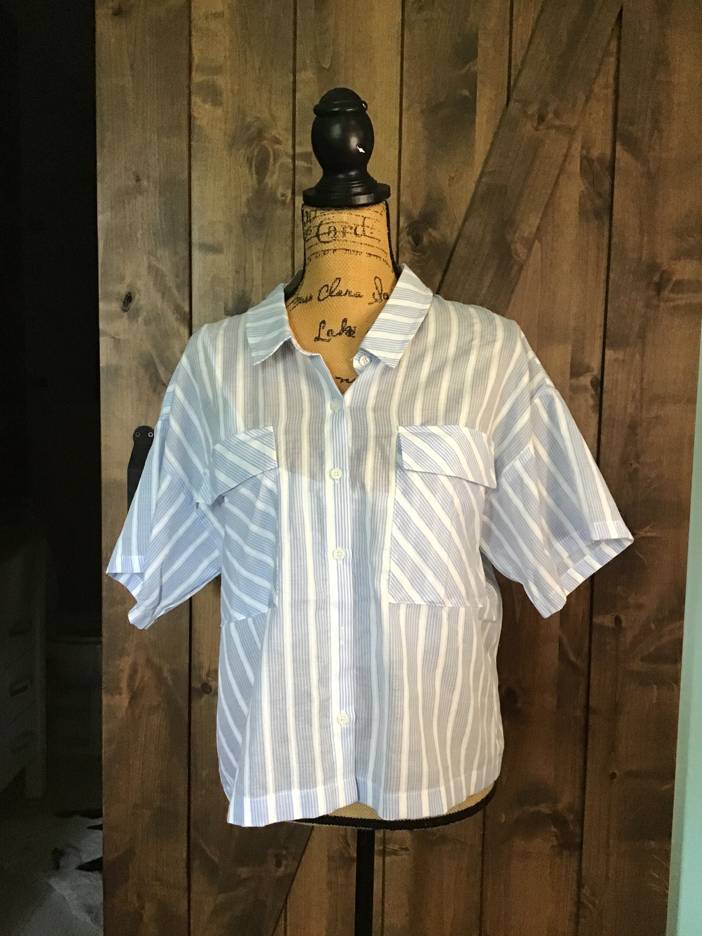 WSHL Sky Striped Button-Up