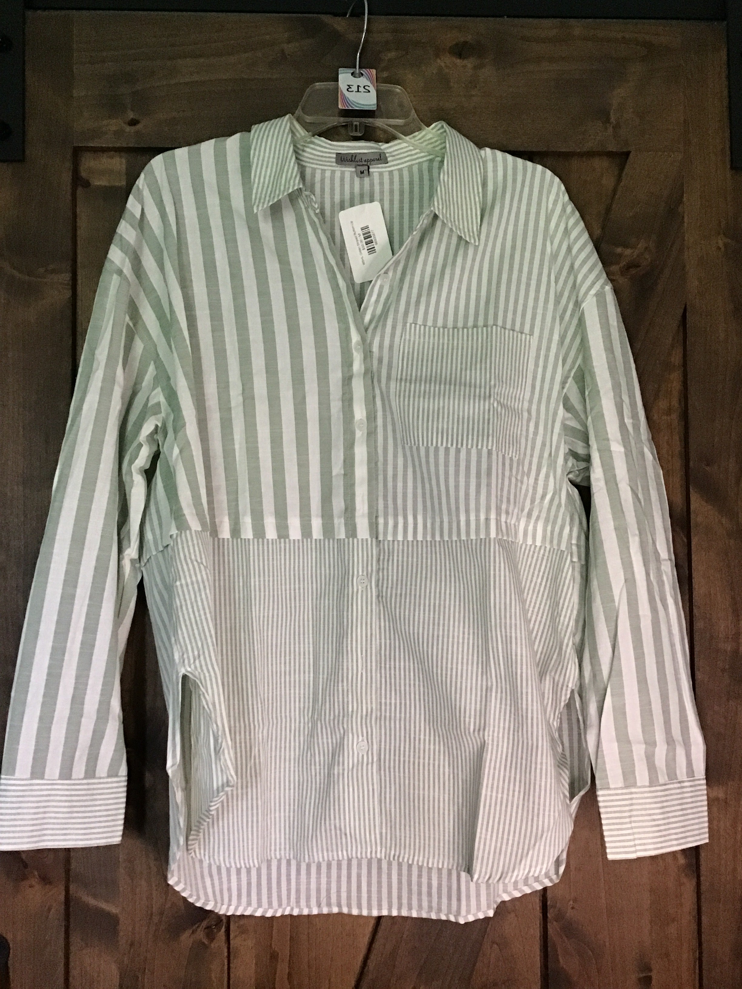 WSHL Green Striped Button-Up