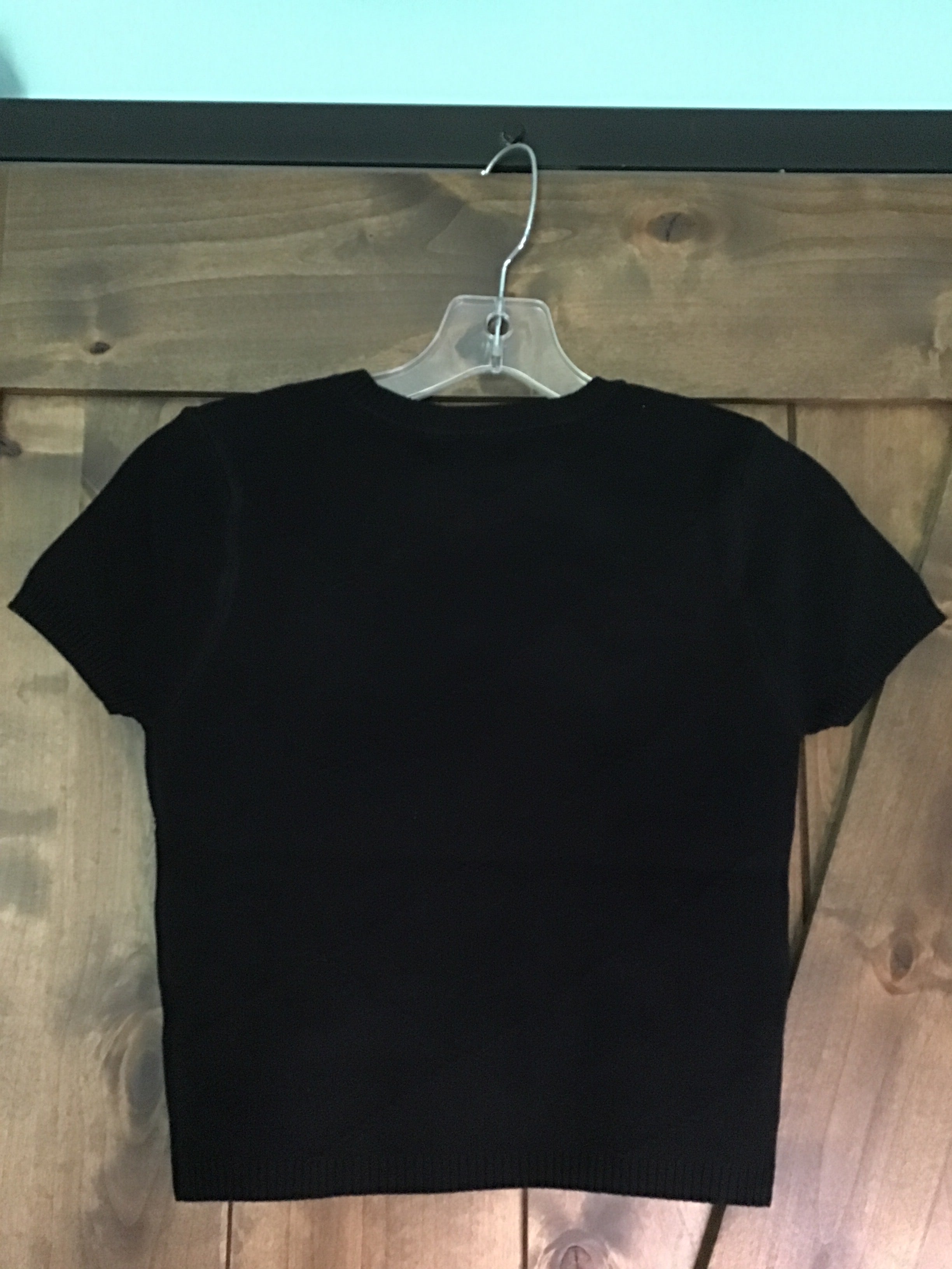 Black Bow Short Sleeve Crew Neck