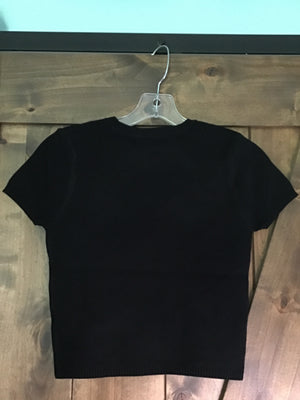 Black Bow Short Sleeve Crew Neck