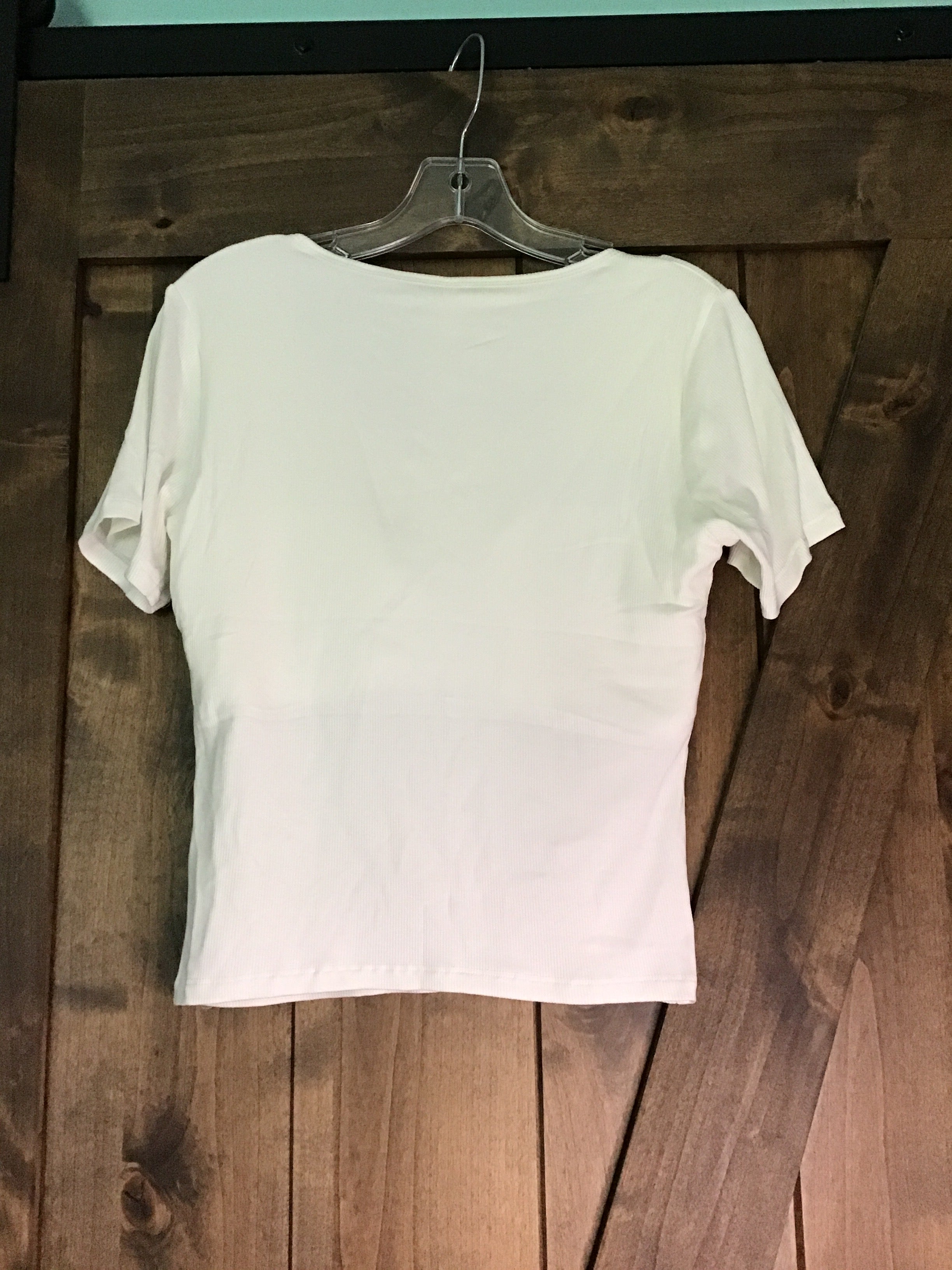 WSHL Off White Ribbed Padded Crop Top