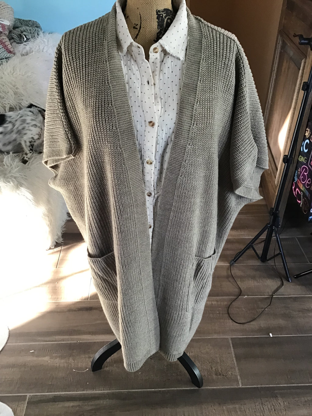 EASEL mushroom heart pattern cardigan