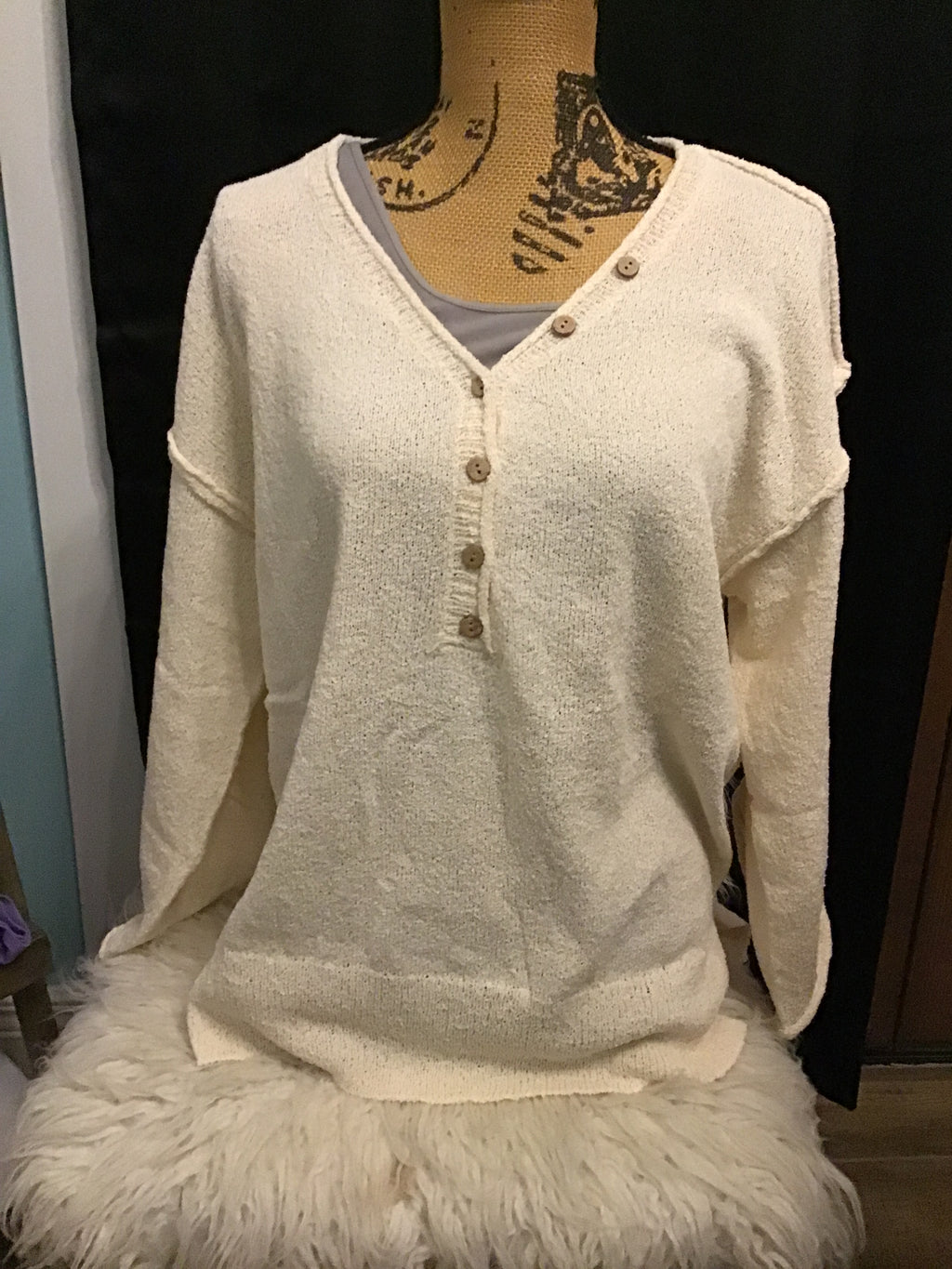 Easel Knitted Roll Up long sleeve