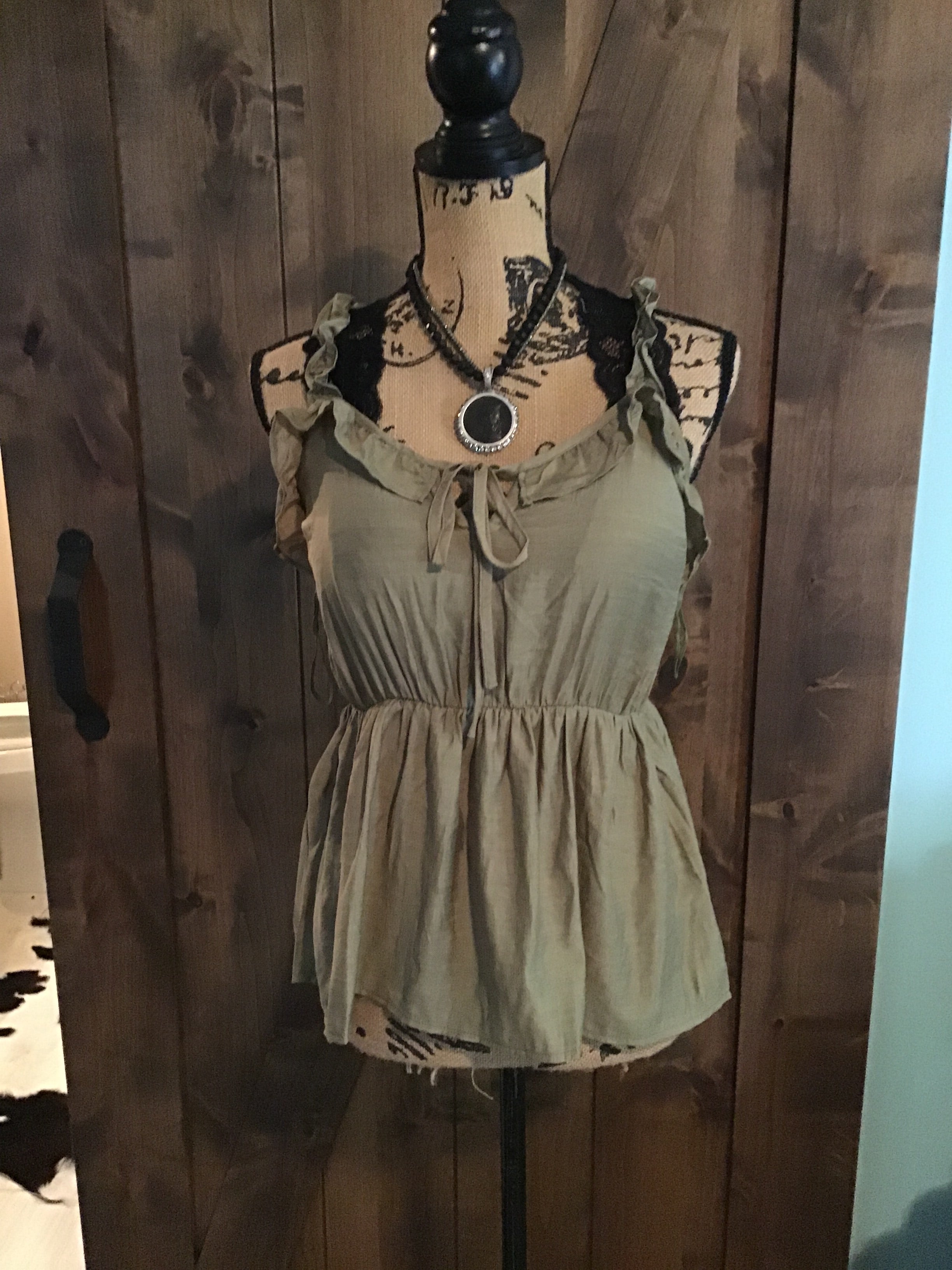 Wishlist Olive top with front tie