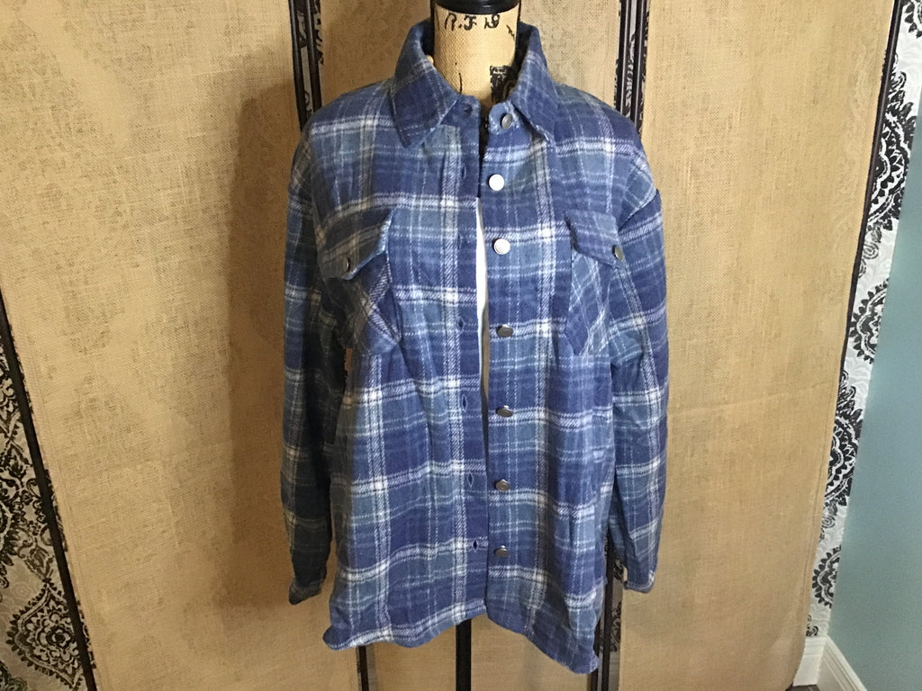 HF BLUE FLANNEL BUTTON DOWN