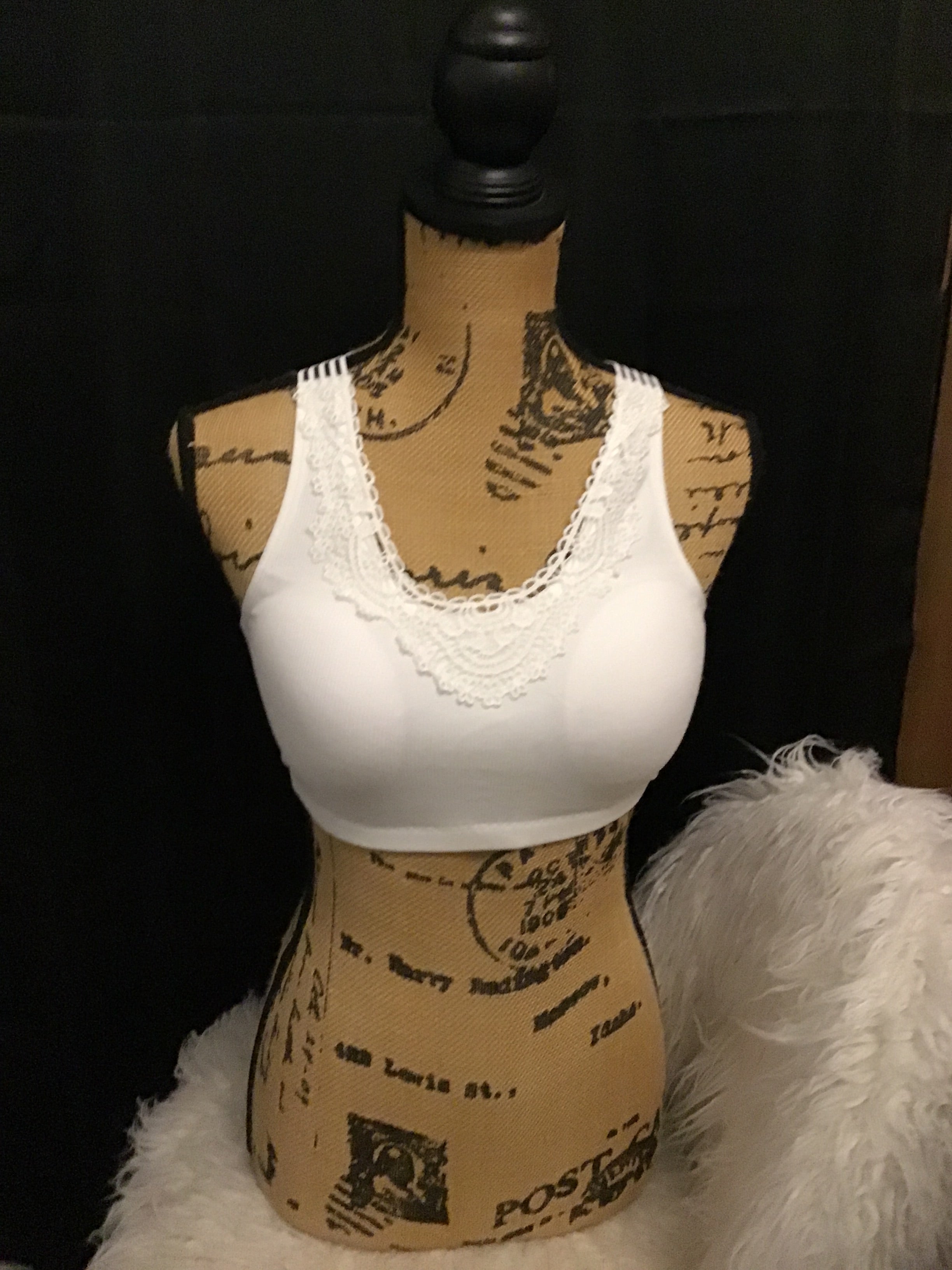 Easel Ribbed Bralette White