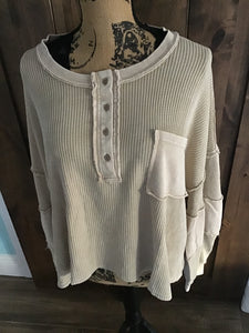 Easel thermal knit top