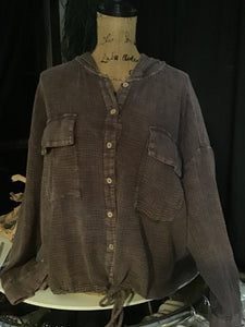 EASEL GREY BUTTONDOWN